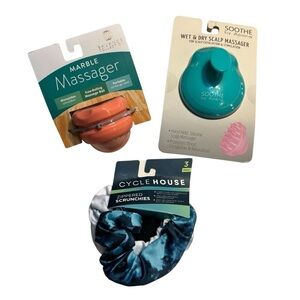 NEW Fitness Self-Care Bundle Cycle House Scrunchies & Scalp Massagers Set 3-pc